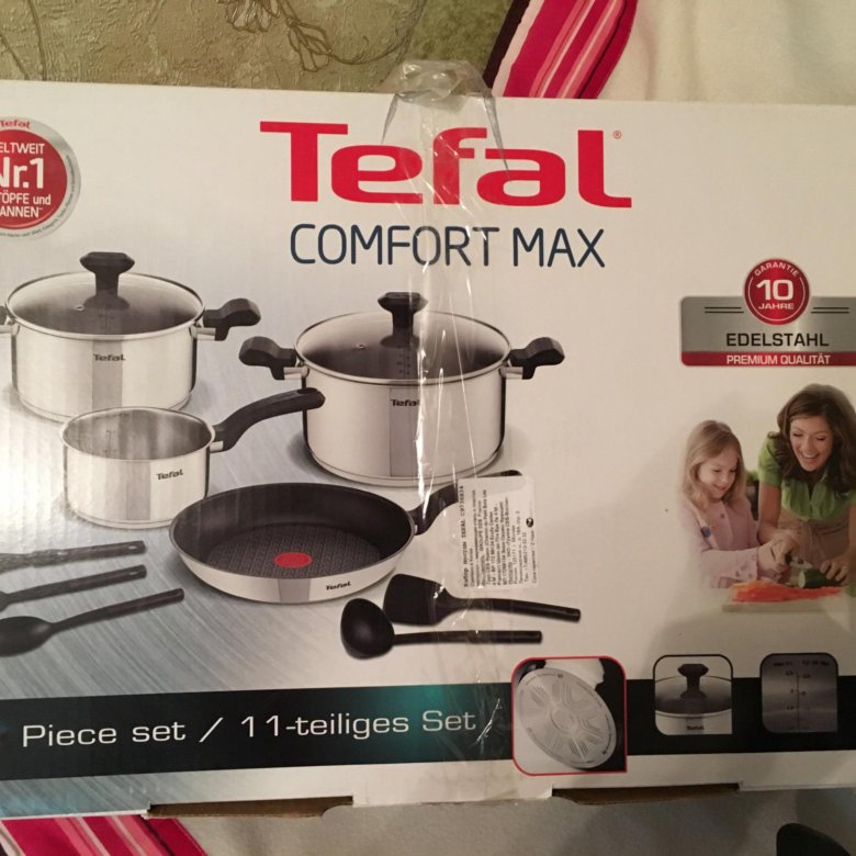 Tefal comfort max 20 см. Набор посуды Tefal Comfort Max 7предметов (g726s774). Тефаль комфорт Макс 7 предметов. Tefal Comfort Max 7 предметов. Набор посуды из нержавеющей стали Tefal Comfort.