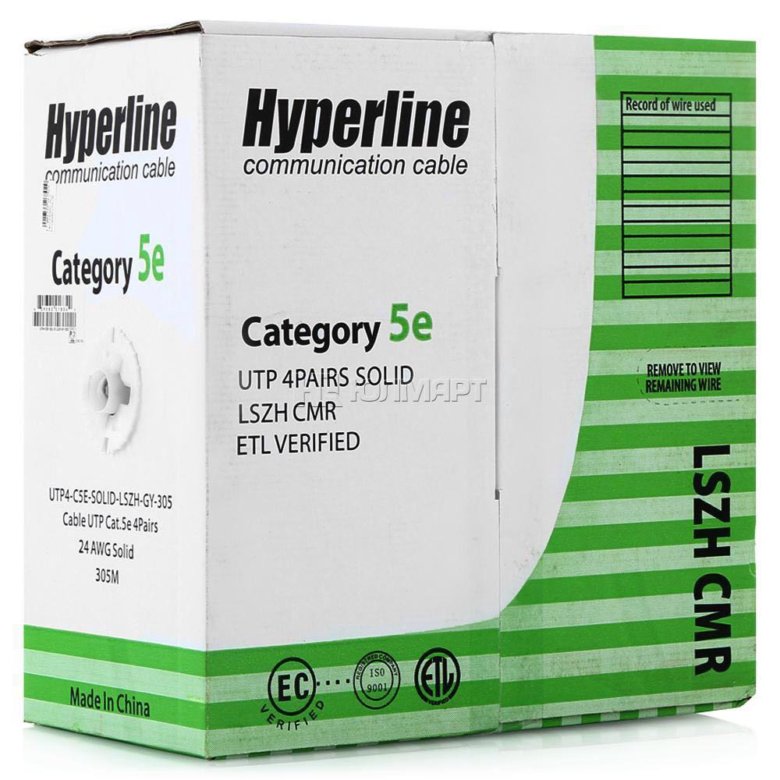 Utp4 c5e solid. Hyperline utp4-c5e-Solid-LSZH GY-305. Кабель витая пара Hyperline utp4-c5e-s24-in-LSZH-GY-305. Uutp4-c5e-s24-in-LSZH-GY.