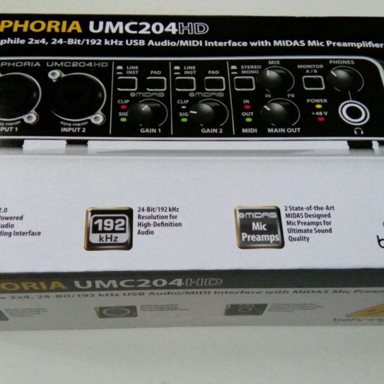 Внешняя звуковая карта behringer umc204hd