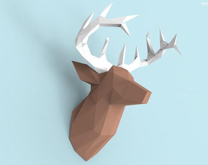 Олень из бумаги схемы 3D-модель головы оленя (набор) - купить в Екатеринбурге, цена 999 руб., продано 