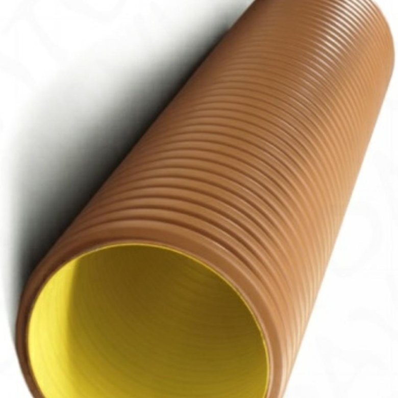 Двухслойные трубы. Двухслойные трубы желтые. Двухслойные трубы метал и пластик. Этикетка двустенная труба д.110мм (121911).