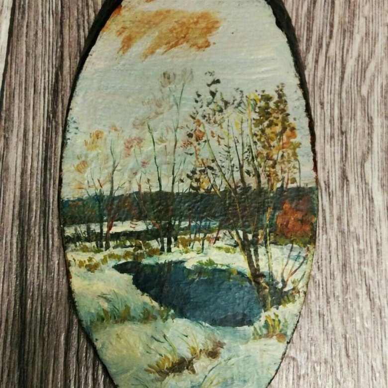 Картины на срезах дерева
