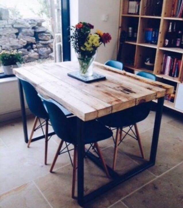 Стол обеденный в стиле лофт Кингстон купить дешево из массива сосны с доставкой  - Товар на картинке можно купить.