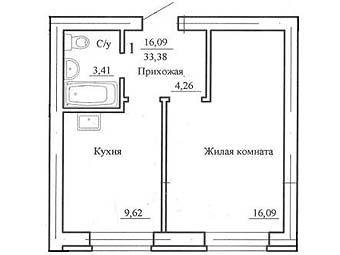 Схема 1 комнатной квартиры фото 21