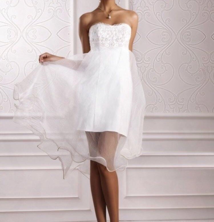 Белое простое свадебное платье