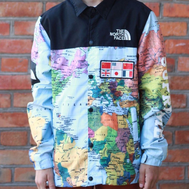 Tnf x supreme ветровка карта