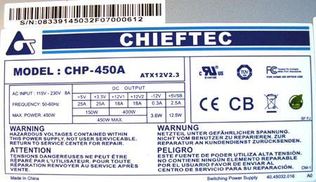 Chieftec chp 450a схема