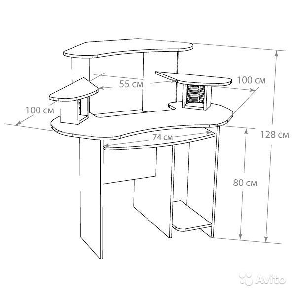 Стол угловой компьютерный чертеж