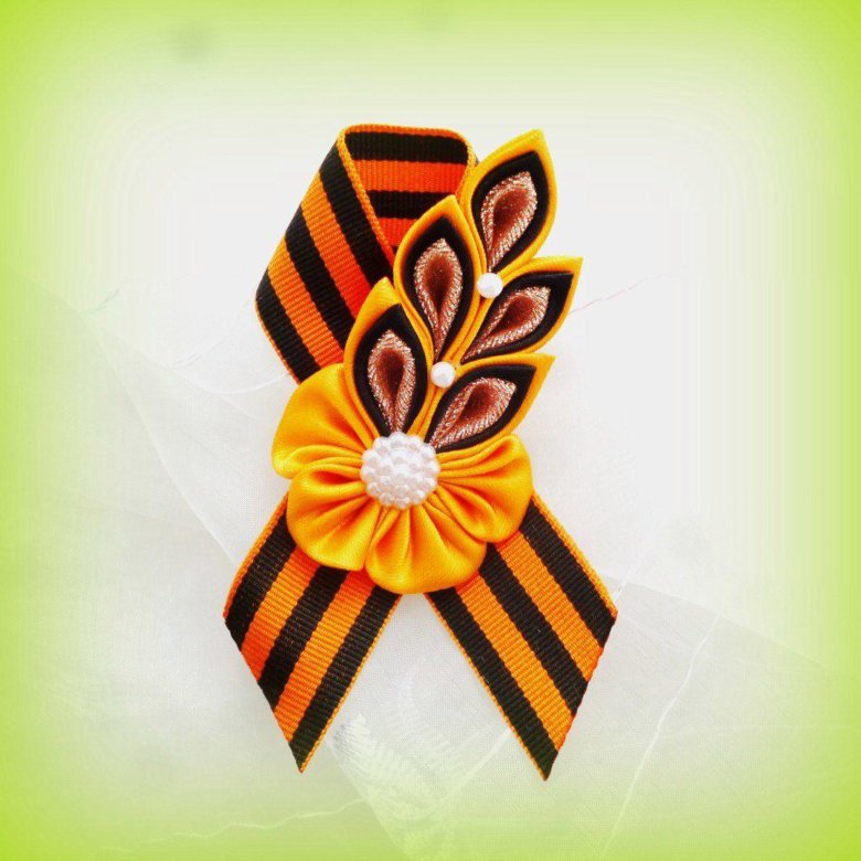 Схема броши из георгиевской ленты