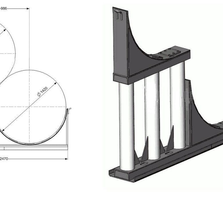 Ложементы для перевозки труб 1420 чертежи