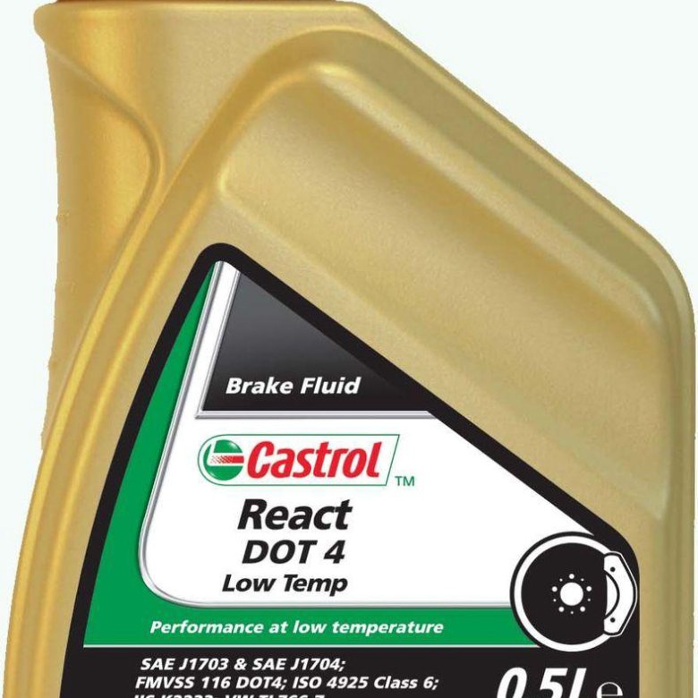 Тормозная жидкость castrol. Castrol React dot4 Low Temp 5л.