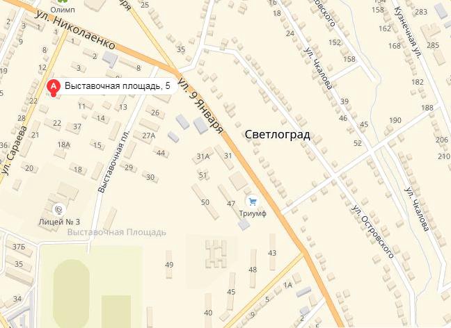 Карта города светлограда