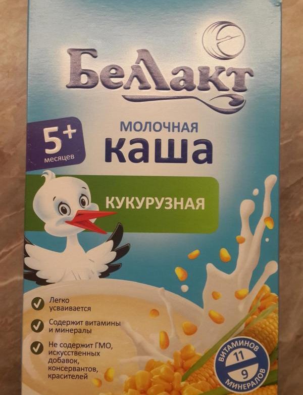 Молочная каша кукурузная беллакт для грудничка