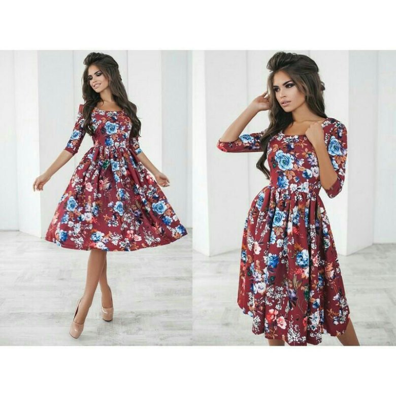 Платье Миди В Цветочек Купить фото 3