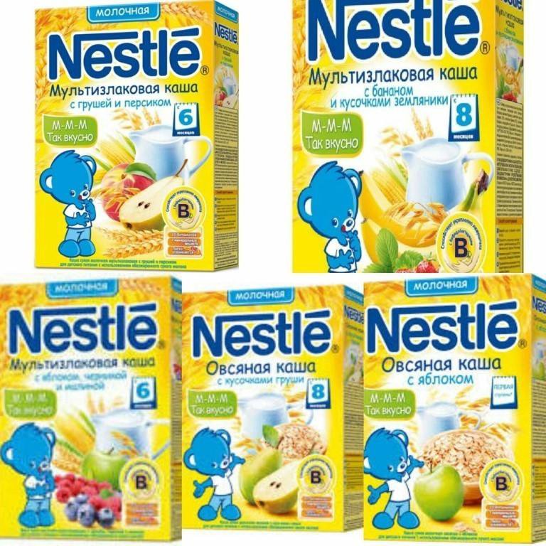 Каша молочная nestle мультизлаковая с грушей и персиком