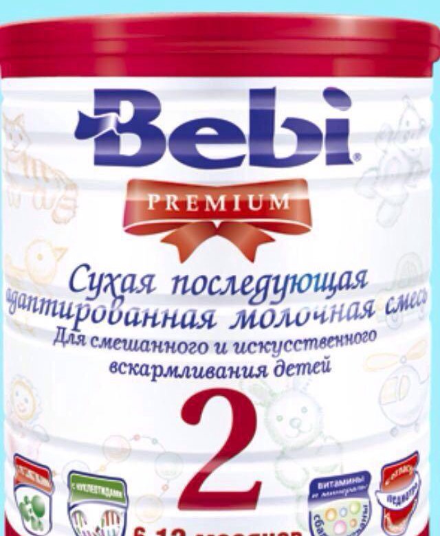 Премиум 2. Смесь Bebi Premium 2 в коробке (6-12 месяцев) 400 г.