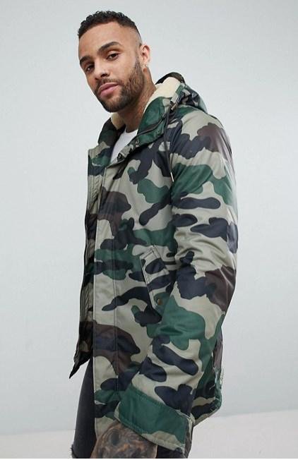 Jaket pull and bear camo best sale