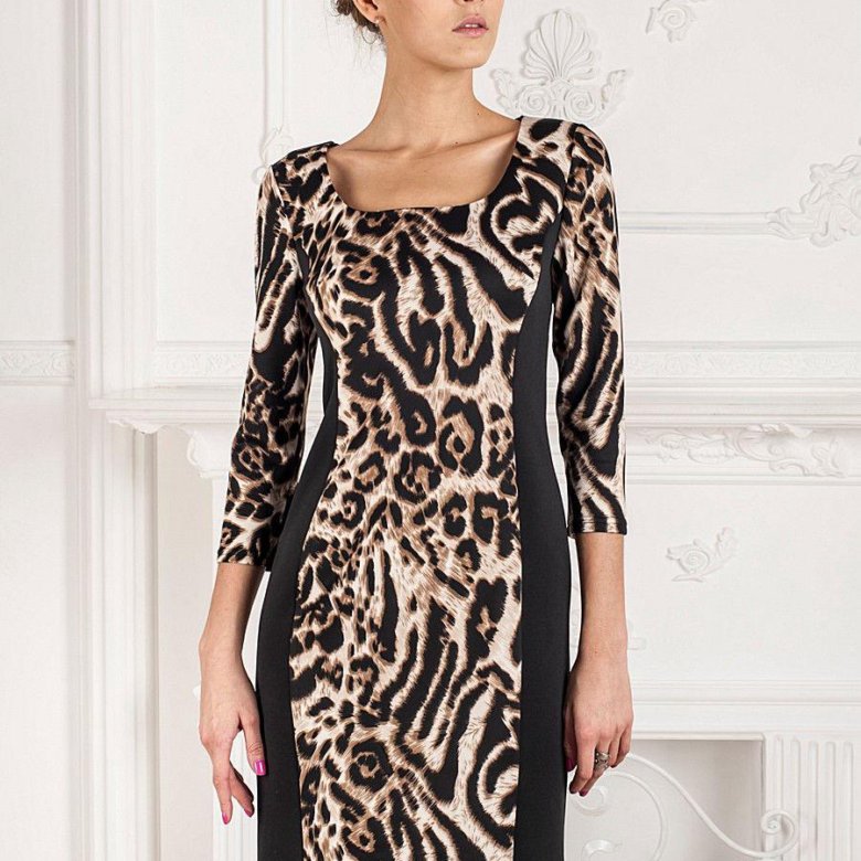 Платье из леопардовой ткани фото фасонов