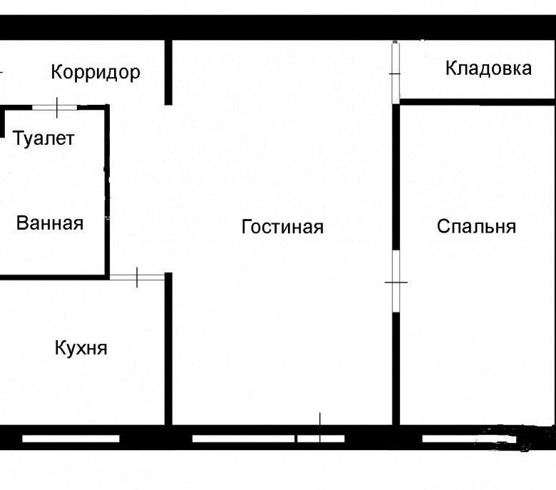 План хрущевки 2 комнаты