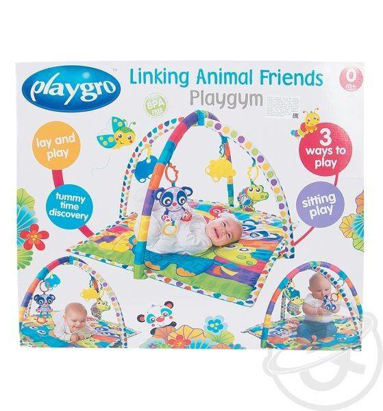 playgro linking animal friends play gym