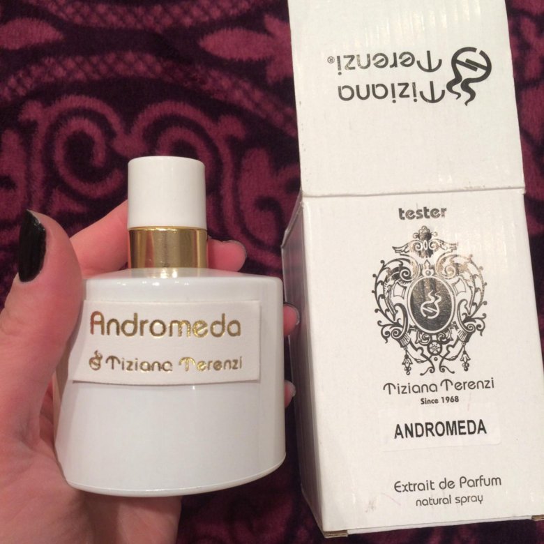 Tiziana terenzi andromeda. Тестер Tiziana Terenzi Andromeda, 100 ml. Tiziana Terenzi Andromeda тестер. Андромеда духи Тереза Тизиани тестер 50мл. Духи Андромеда Tiziana Terenzi пробник.