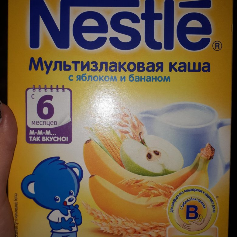 Каша молочная nestle мультизлаковая с яблоком и бананом