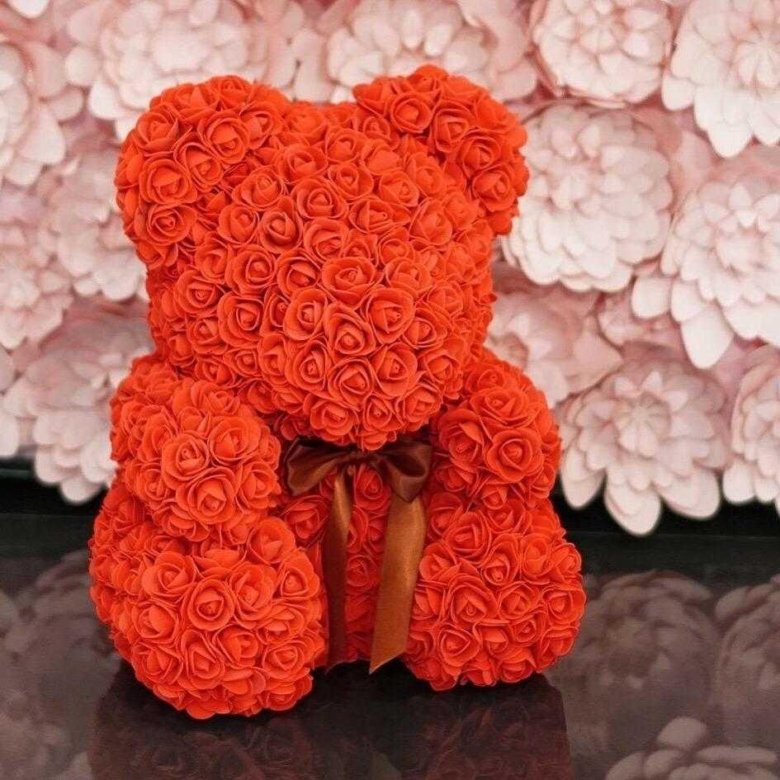 Мишка из роз купить. Медведь из роз. Мишки из 3d роз. Медведь из розочек. Мишка из розочек оранжевый.