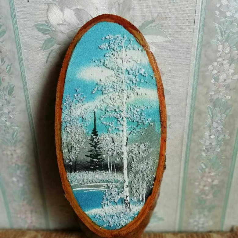 Картины на срезе дерева