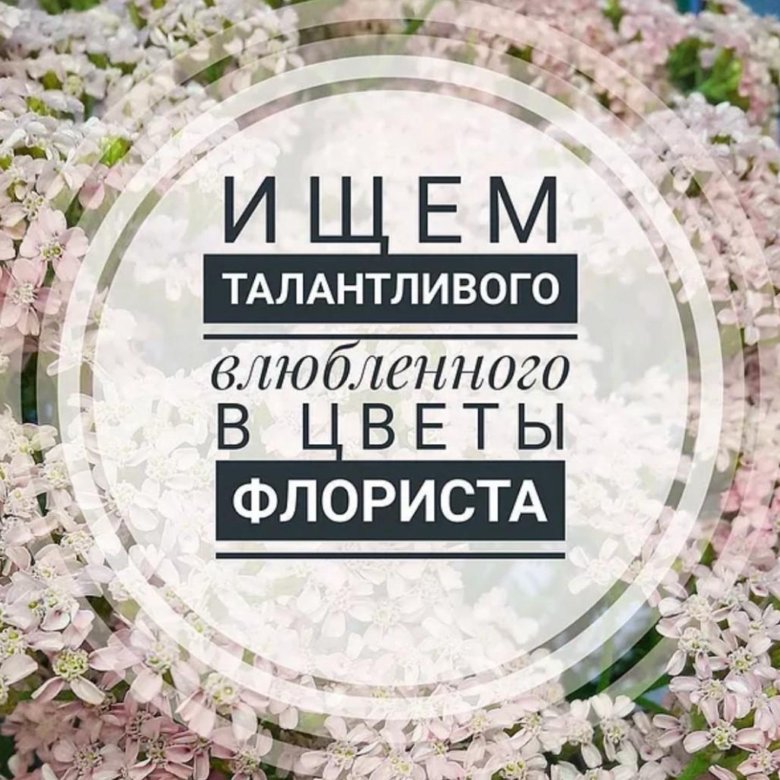 Объявление требуется флорист образец