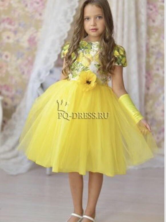Купить Желтое Платье Для Девочки 7 Лет