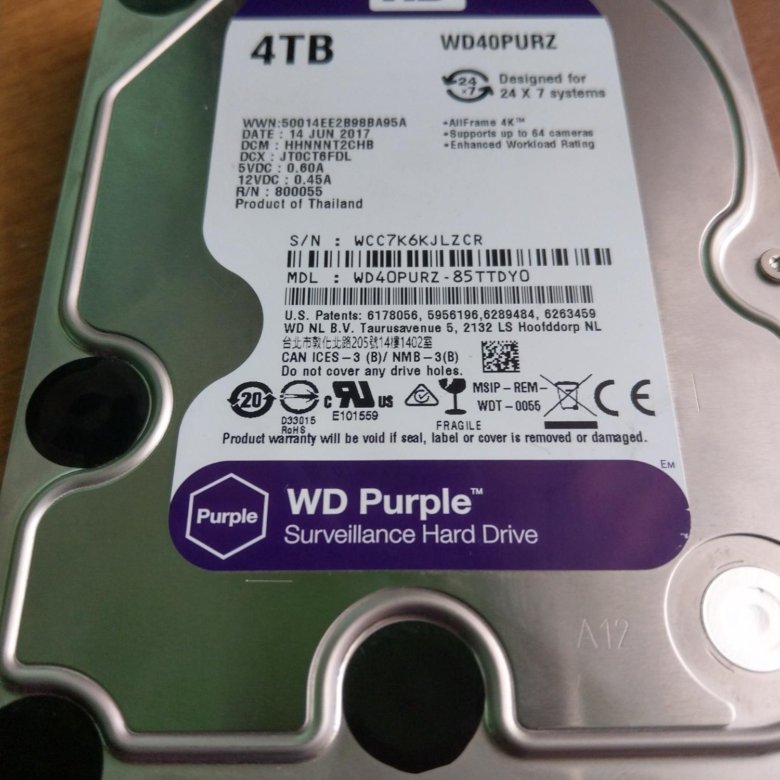 Wd43purz. Жесткий диск WD Purple wd40purz. WD Purple 4tb [wd40purz]. WD Purple 4 ТБ wd40purz. 4 ТБ жесткий диск WD Purple.