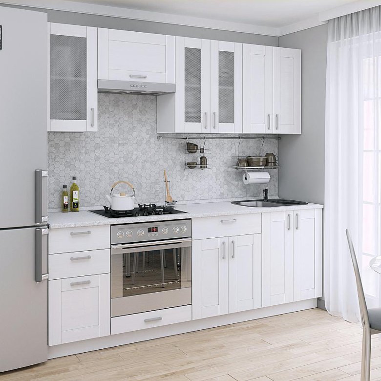 Картинки белых кухонных гарнитуров