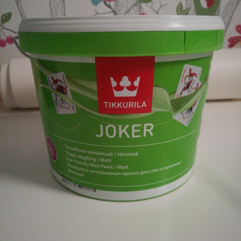 Краска Тиккурила Джокер. Tikkurila Joker белая матовая. Tikkurila Joker палитра. Краска для стен и потолков Тиккурила Joker, 9л.