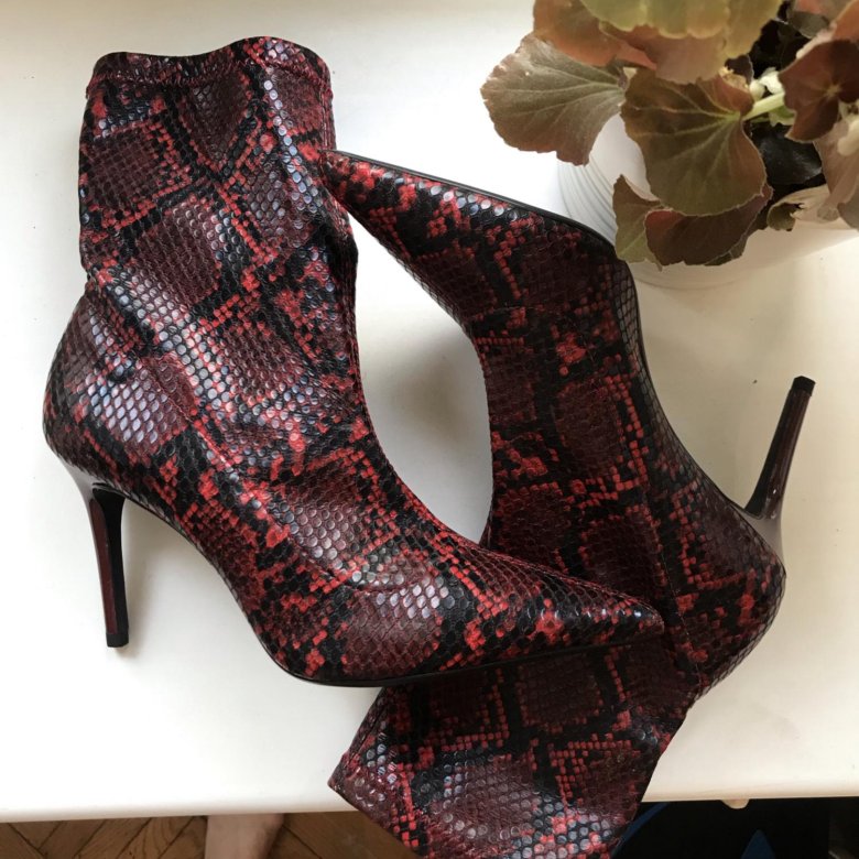 Mango red snakeskin on sale boots