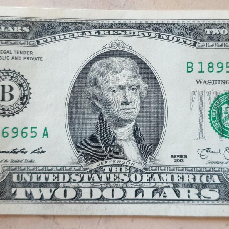 2 Доллара 1976. 7 на купюре