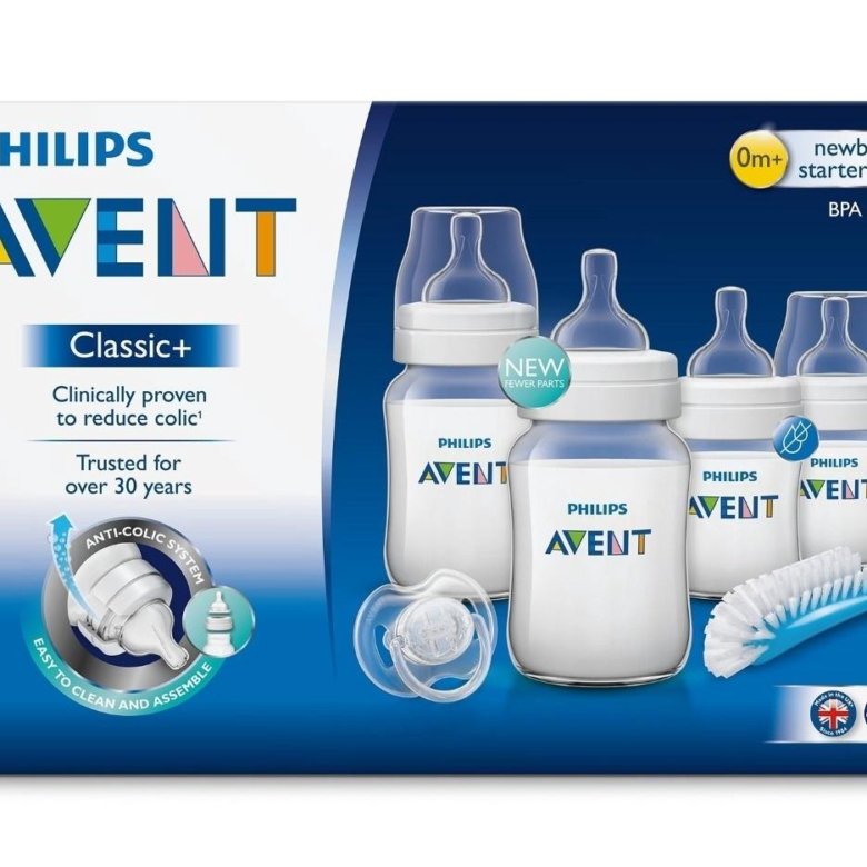 Philips Avent набор для кормления новорождённых Classic+ scd371/00 (6 предметов) с рождения.