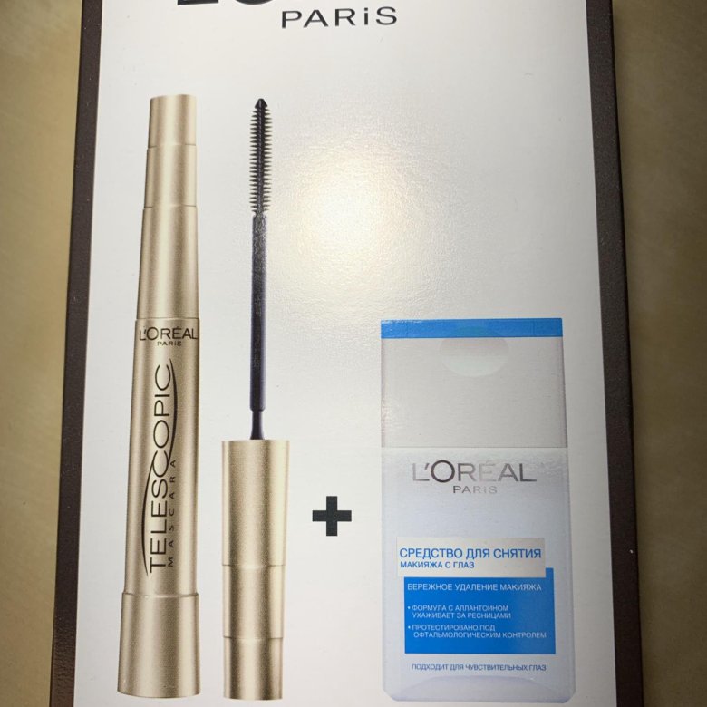 Набор тушь телескопик. Telescopic Lift Loreal. L'Oreal Paris продукция Telescopic.