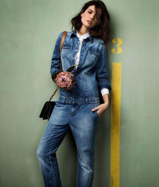 Комбинезон джинсовый женский с длинным рукавом с чем носить
