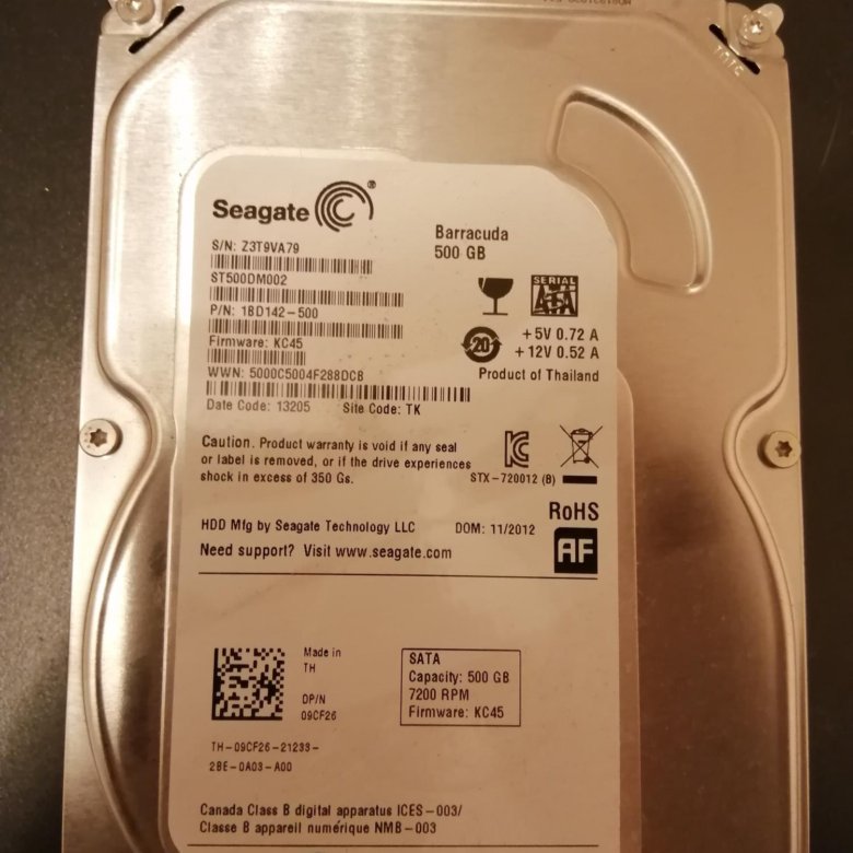 Жесткий seagate 500gb