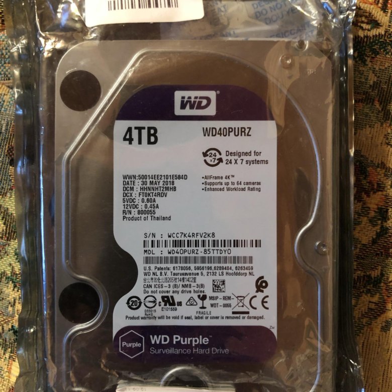 Диск wd 4 тб. 4tb WD wd40purz Purple. Жесткий диск WD Purple wd40purz. HDD 4 TB WD Purple. Western Digital wd40purz.