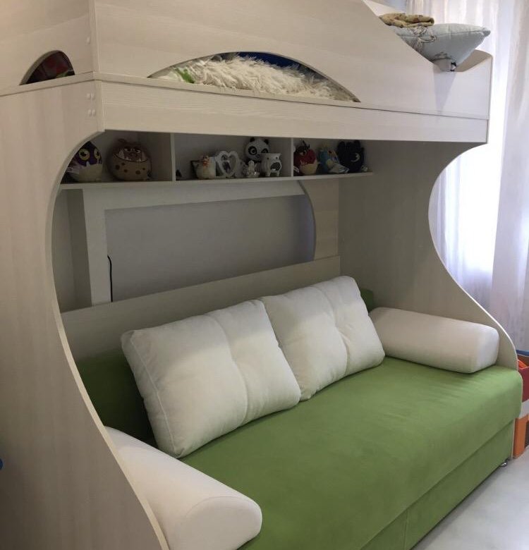 Модели двухъярусных кроватей с диваном фото