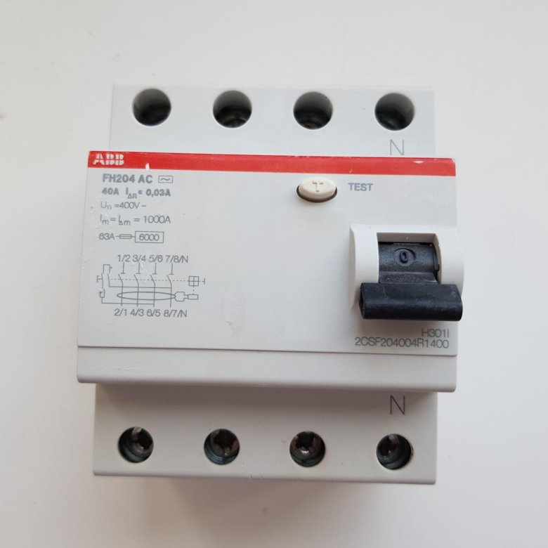 Дифференциальный автоматический выключатель 40а. ABB fh204 AC 40a 0.03a. Fh204 AC-40/0.03. Диф автомат 40 ампер АББ. АВВ диф 3 фазный.