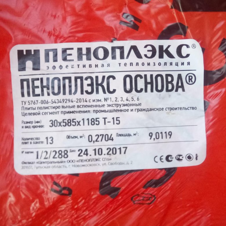 Сколько квадратных метров в пачке пеноплекса