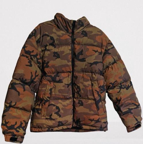 supreme reflective camo down jacket