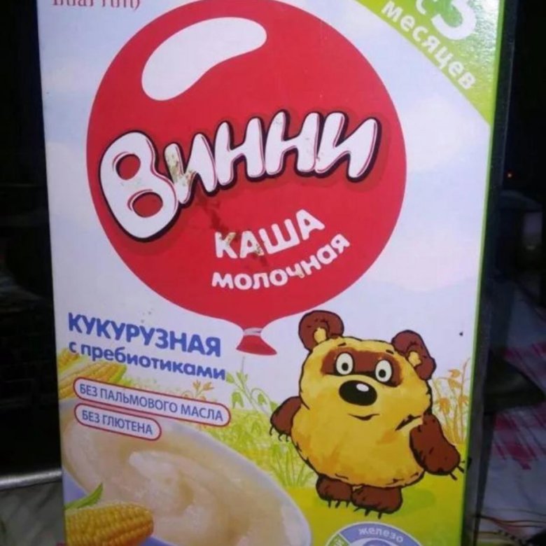 Каша молочная винни кукурузная с пребиотиками