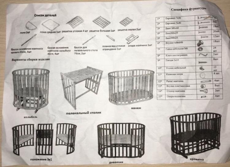 Детская кровать северянка 3 6 в 1 инструкция по сборке