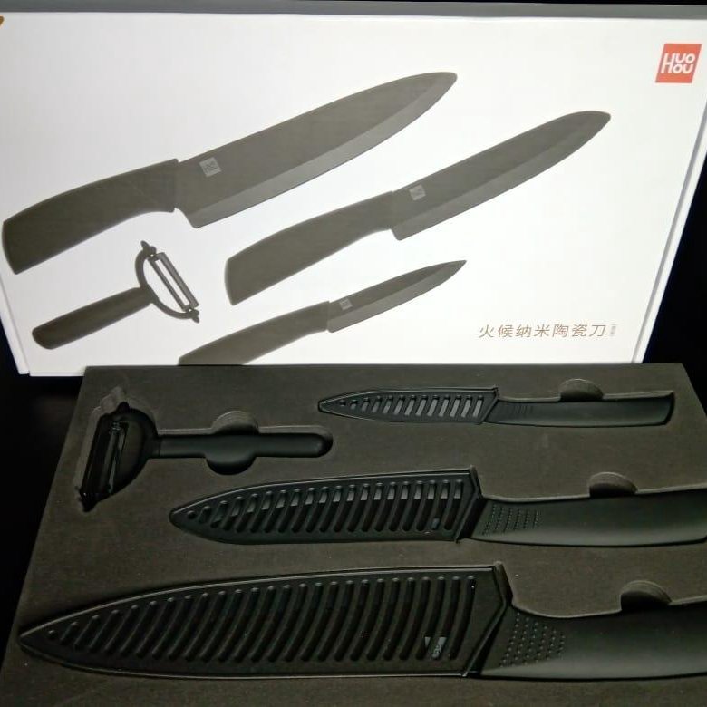 Xiaomi knife. Нож Xiaomi Huohou. Набор керамических ножей Huohou 4 in1 (черный) hu0010. Xiaomi Huohou Nano Ceramic Knife Set hu0010. Ножей Xiaomi Huohou Nano Ceramic Knife Set 4 in 1 hu0010 Black.