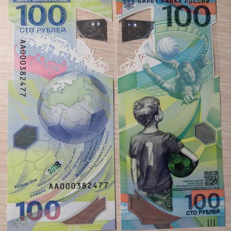 Цена 100 рублевой купюры. Банкноты 100 рублей ЧМ по футболу 2018.