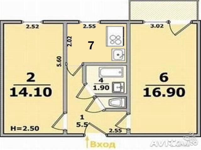 Размеры хрущевки 2 комнаты размеры