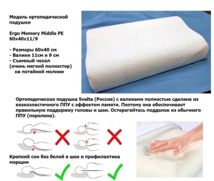 Что можно сделать из старой ортопедической подушки Ортопедическая подушка Svelta - купить в Кирове, цена 1 300 руб., продано 3 октя